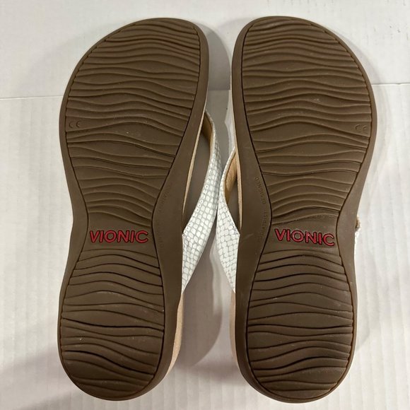 Vionic Dillon women’s size 10 white orthotic toe post flip flops - Picture 4 of 5